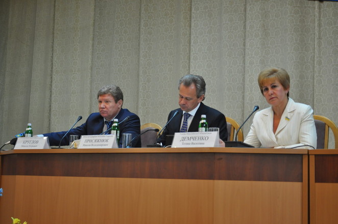 Губернатор Круглов, министр Присяжнюк, глава облсовета Демченко