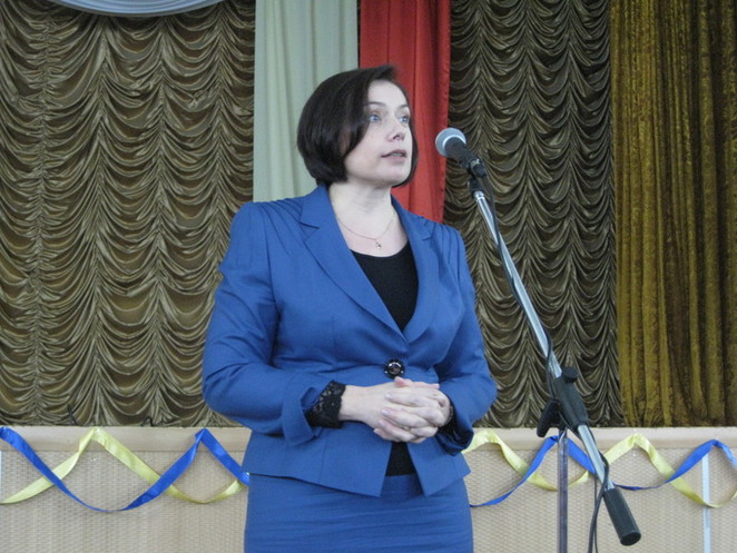 Лилия Гриневич выступает перед николаевскими студентами