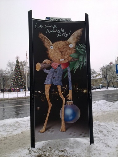 Социальная реклама - поздравление с Новым годом (Вильнюс, Литва)