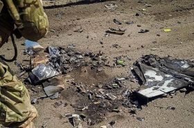 Знищений російський дрон, фото: МВД