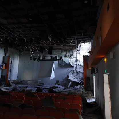 Ochakov Palace of Culture after shelling in June 2022