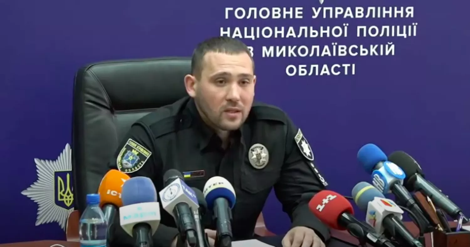 Serhii Shaikhet during a press conference in Mykolaiv, 2020, screenshot «NikVesti"