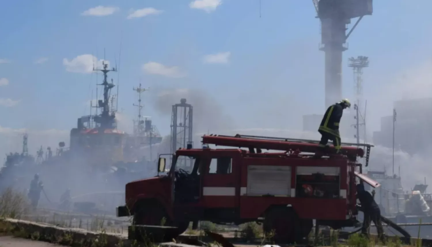 Shelling of Odessa port, photo: ukrinform.ua