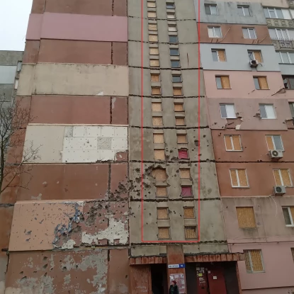 Damage to the house at 56 Okeanivska Street. Photo: DREAM systems