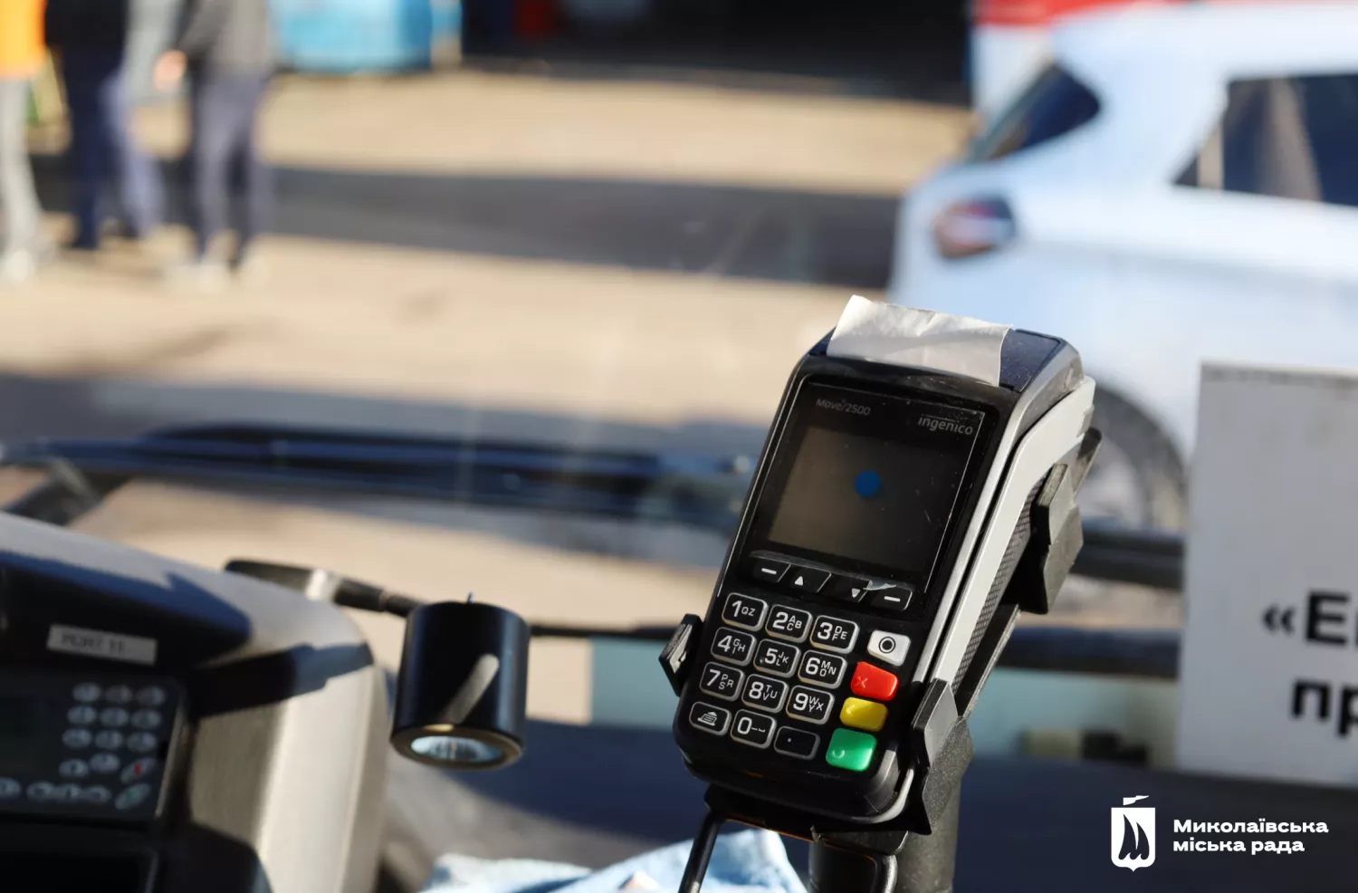 Terminals were installed in city buses. Photo: press service of the Mykolaiv City Council