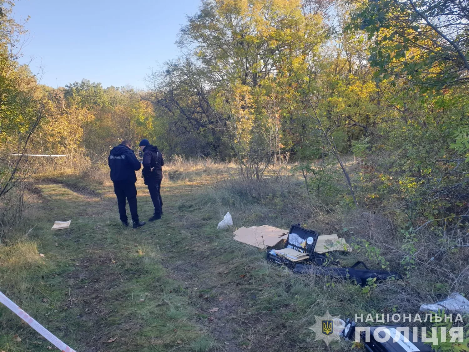 Вчера вечером, 20 октября, в лесопосадке в Балтском обществе Одесской области нашли обгоревшее и изуродованное тело, фото: Нацполиция