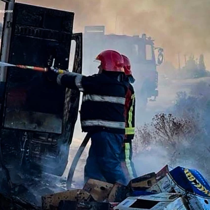 Пожар в Николаевской области, фото: ГСЧС Николаевской области