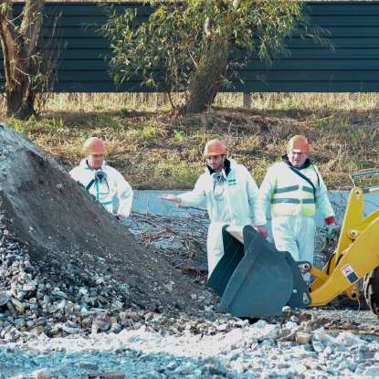 Construction waste processing station in Bucha. Photo «NikVesti"