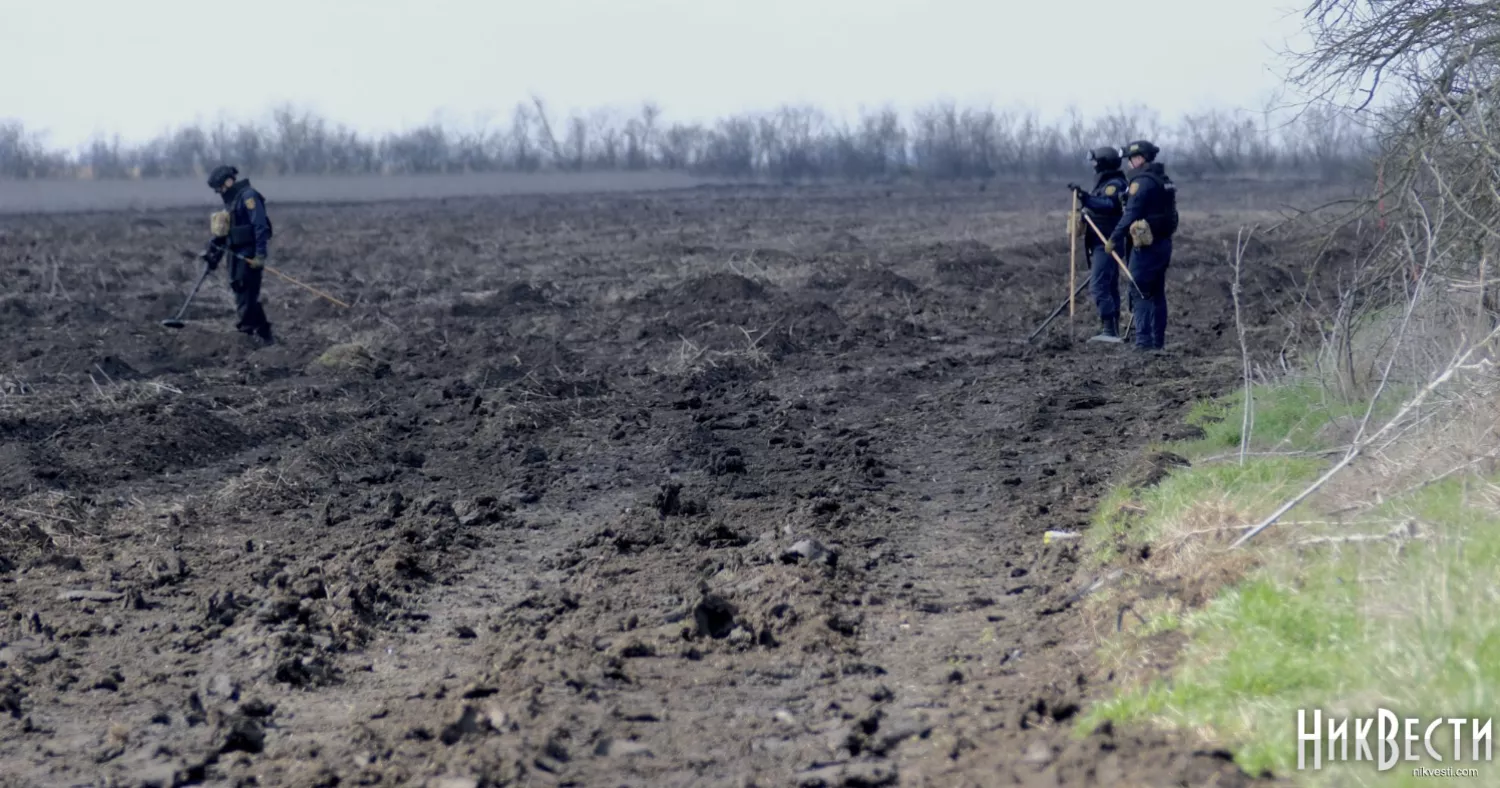 Sappers work on a mined field near Snigurivka, illustrative photo by «Nikvesti"