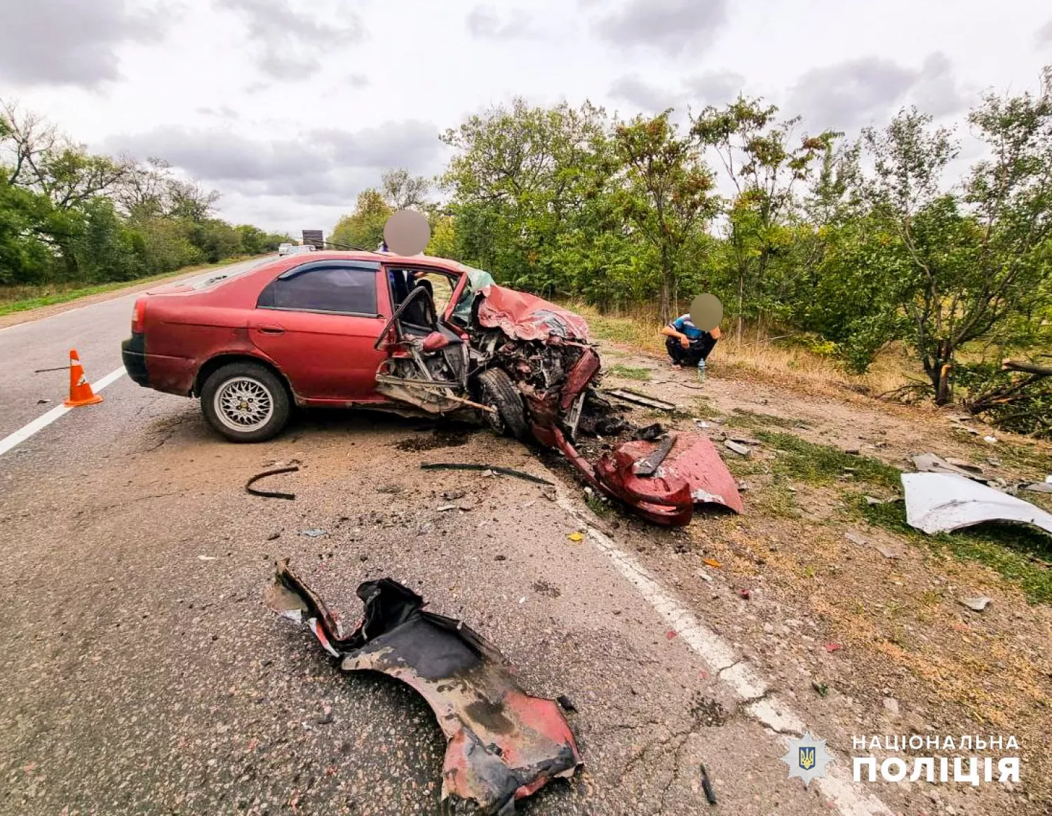 ДТП у села Половинки в Николаевском районе, фото: Нацполиция Николаевщины