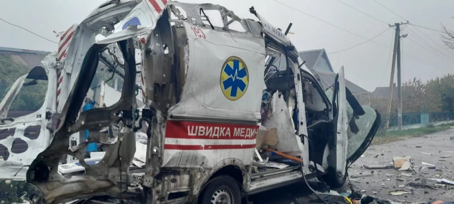 Россияне атаковали с БПЛА «скорую» в Херсонской области. Фото: Херсонская ОВА