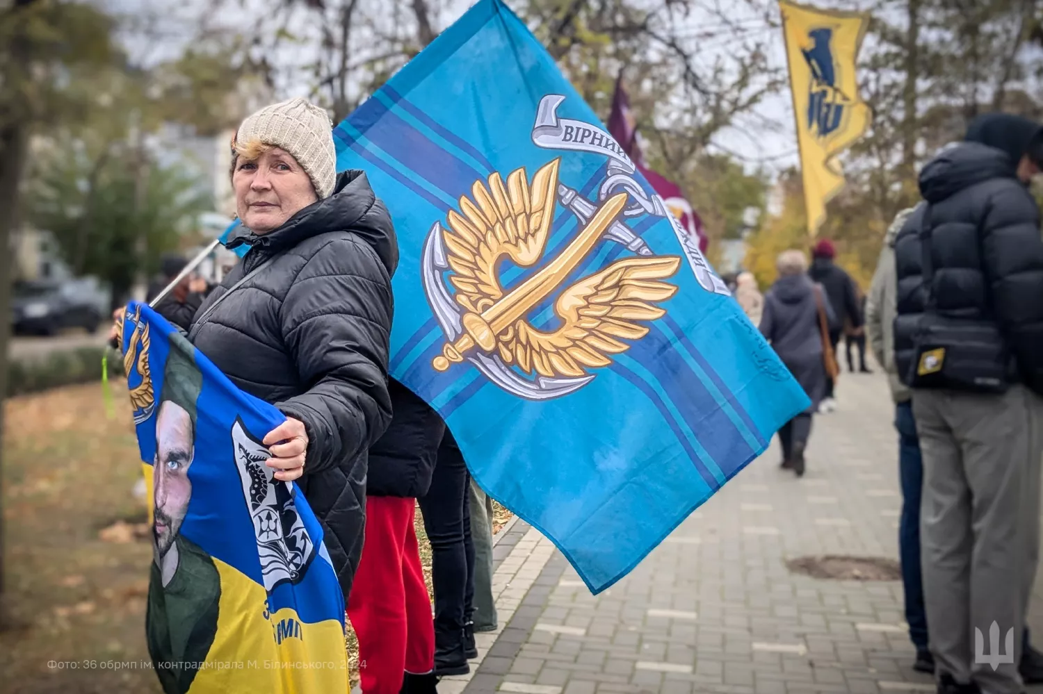 Мітинг в підтримку військовополонених та зниклих безвісти у Миколаєві. Фото: «36 окрема бригада морської піхоти»