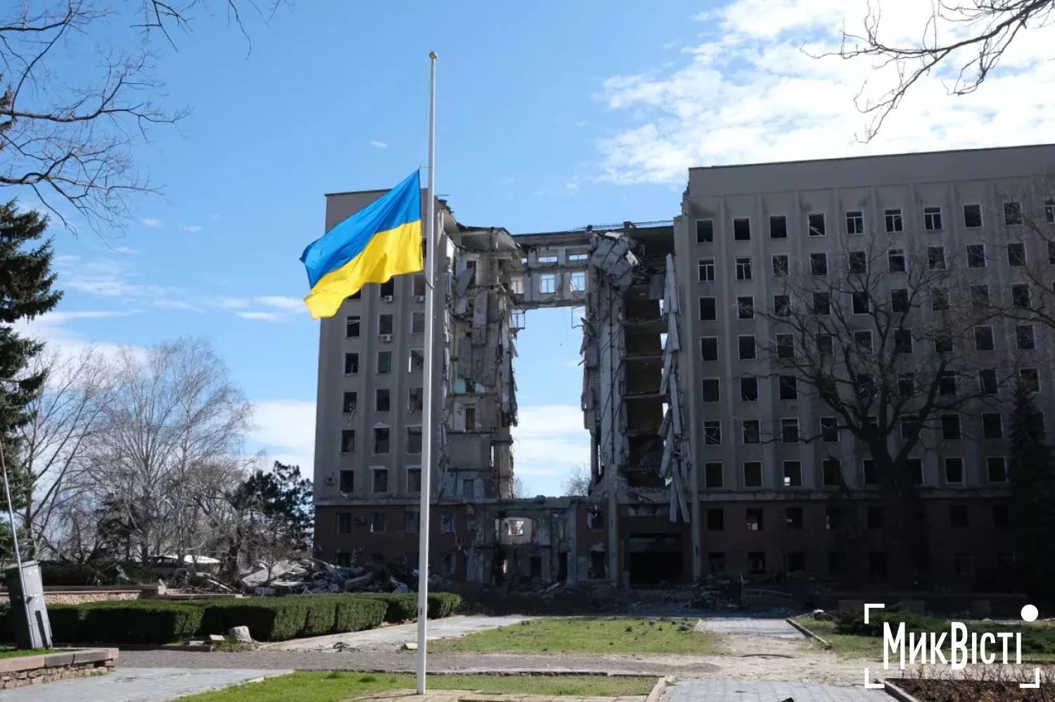 In March 2022, the Mykolaiv Regional State Administration was hit by an aerial bomb. Photo: NikVesti