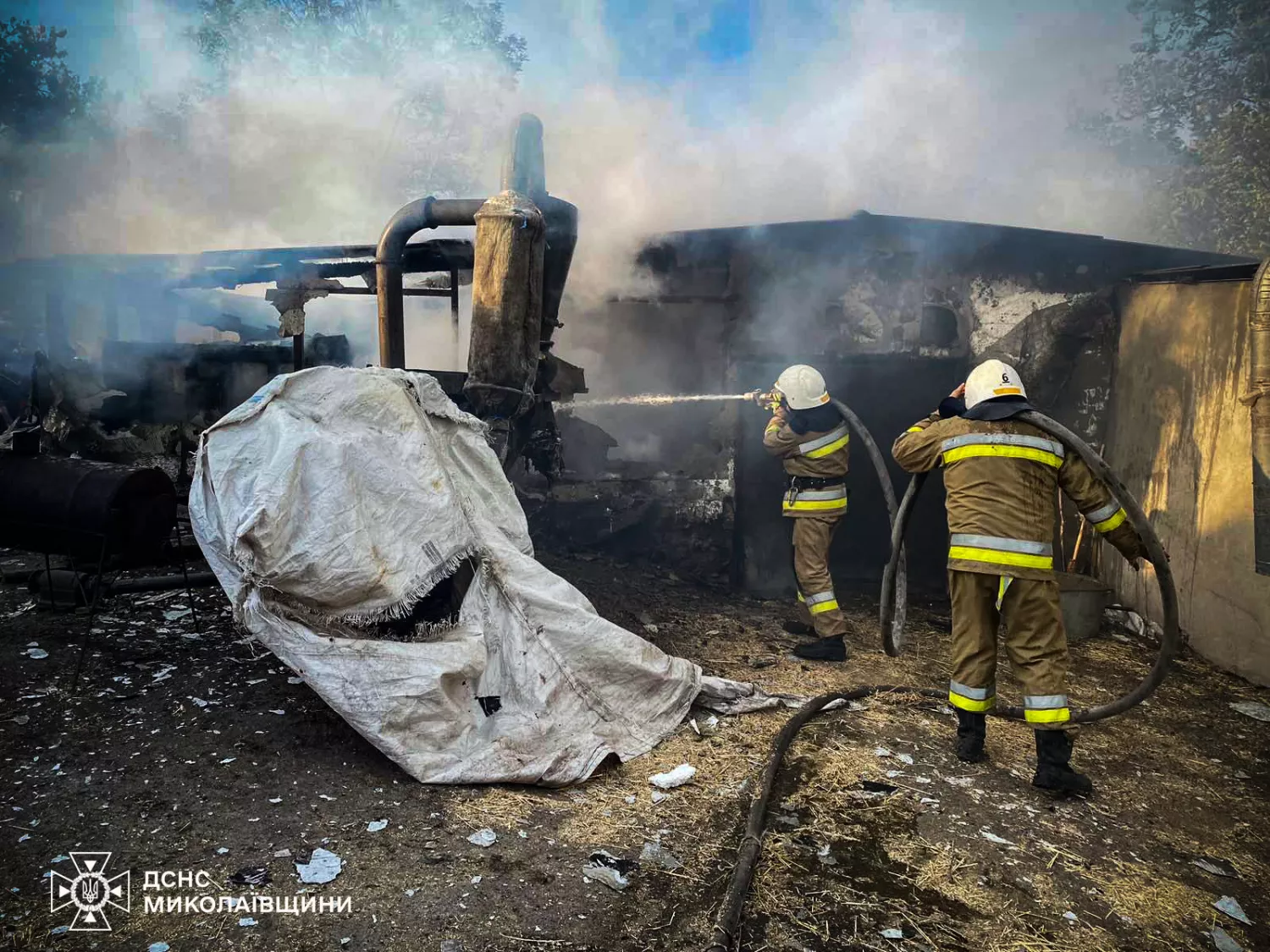 Ликвидация пожаров в Николаевской области, фото: ГСЧС Николаевской области