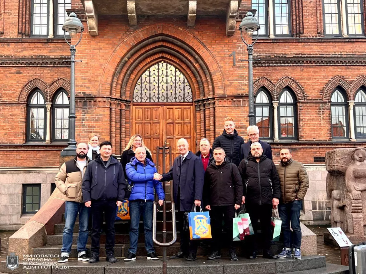 Mykolaiv officials at a meeting with the mayor of the Vaille municipality, Jens Christensen, photo: Mykolaivska OVA