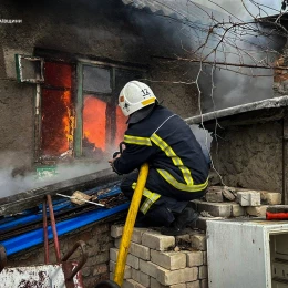 Пожар в Вознесенске 27 ноября, фото: ГСЧС Николаевской области