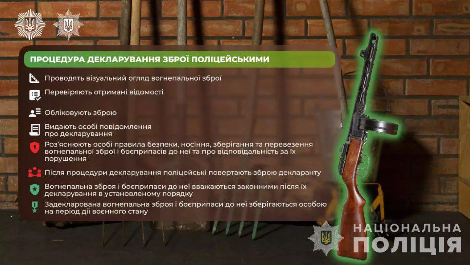 На Одещині громадяни почали декларувати вогнепальну зброю: як це зробити, фото: Нацполіція