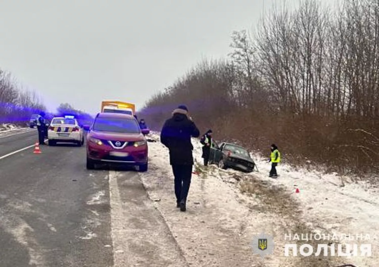 В аварии возле Львова погибли семь человек. Фото: полиция Львовщины