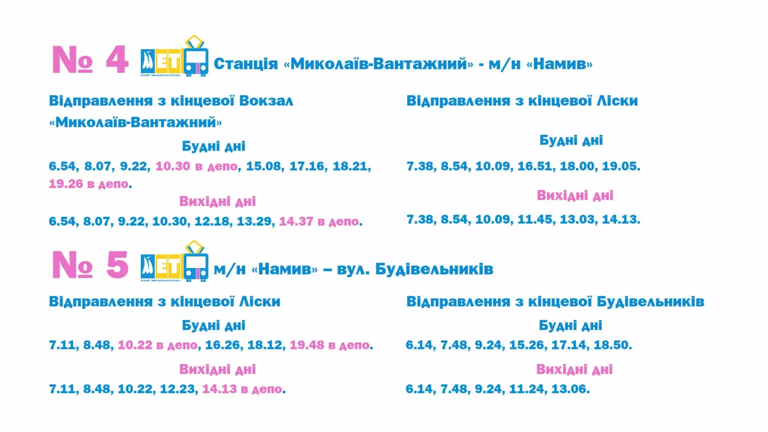 Обновлены графики движения троллейбусов. Изображение: «Николаевэлектротранс»