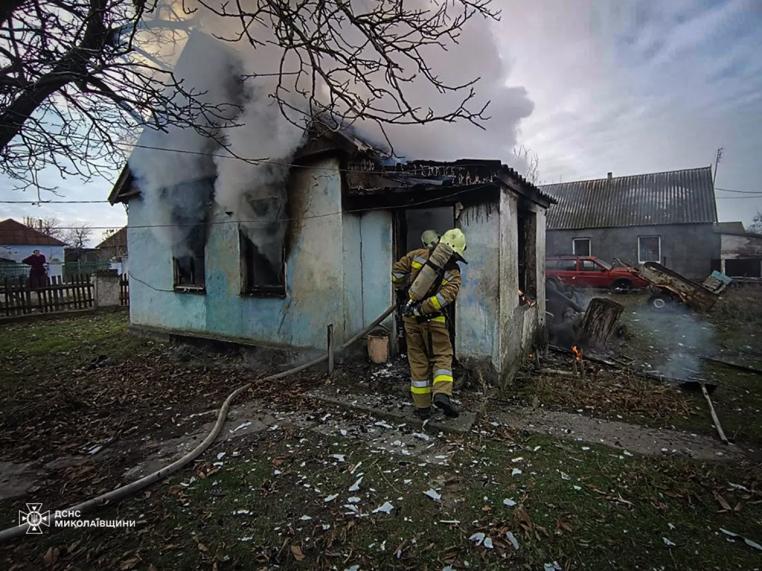 Пожежа на Миколаївщині 23 грудня, фото: ДСНС