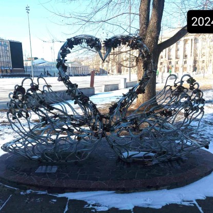Стан лебедів у 2024 році. Фото: Миколаївські парки