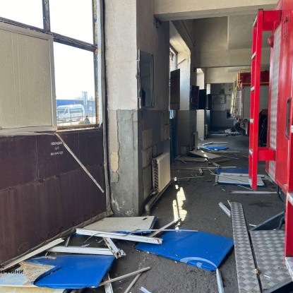 The fire department in Kurakhov was damaged as a result of the shelling of the Russian Federation / Photo: State Emergency Service of Donetsk region