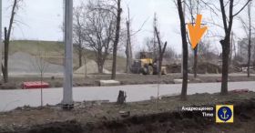Россияне уничтожают исторический курган Дед в Мариуполе / Скрин с видео