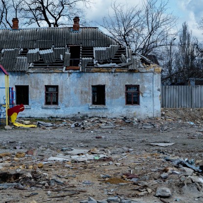 Buildings, on the site of which it is planned to build Lyceum No. 60 in the second place, March 2024. Photo: Serhiy Ovcharyshyn, «NykVesty"