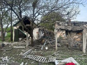 Последствия обстрела Донецкой области 28-29 апреля / Фото опубликовал Вадим Филашкин