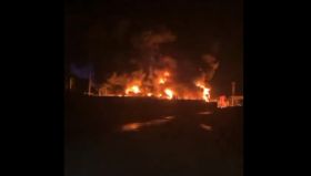 Атака безпілотників спричинила пожежу на електропідстанції у Липецькій області, фото з відкритих джерел