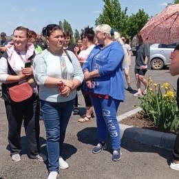 The photo was provided by local residents who gathered near the village council in Chornomorets