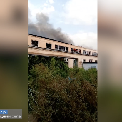 One of the men's visits to the site of the attack in Kotlyarevo. Screenshot from the video