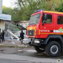Bank explosion in Chernihiv. Photo: police of Chernihiv Oblast