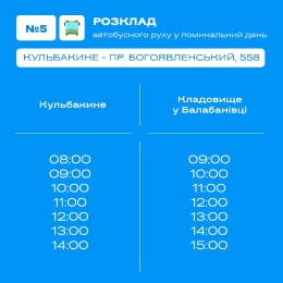 Розклад руху автобусів у поминальну неділю в Миколаєві. Зображення: міська рада