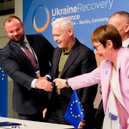 Oleksandr Senkevich in Berlin signed an agreement with the EBRD for 25 million euros of water supply for Mykolaiv, June 11, 2024, photo «Nikvesti"