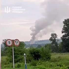 Ukrainian scouts hit a Russian ammunition depot in the Voronezh region, screenshot from the video