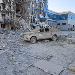 On July 24, the Russians attacked the office of the Swiss Foundation FSD in Kharkiv Oblast / Photo: Kharkiv OVA