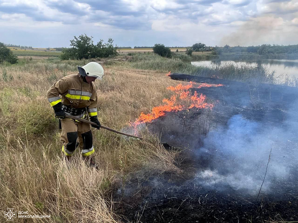 Пожежа у заповідній зоні: на Миколаївщині 9 разів за добу горіли суха трава та сміття