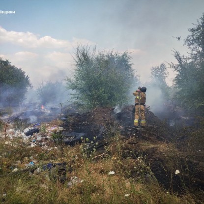 Работа спасателей во время тушения на площади 45 гектаров. Фото: пресс-служба ГСЧС Николаевской области