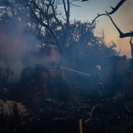 Пожар в Вознесенске 2 июля / Фото: ГСЧС в Николаевской области