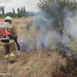 Пожарные ликвидируют пожары в Николаевской области, фото: ГСЧС Николаевской области