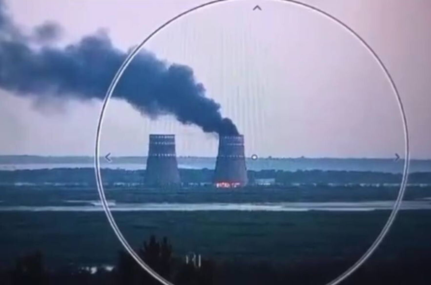 Fire at Zaporizhzhya NPP. Screenshot from the video