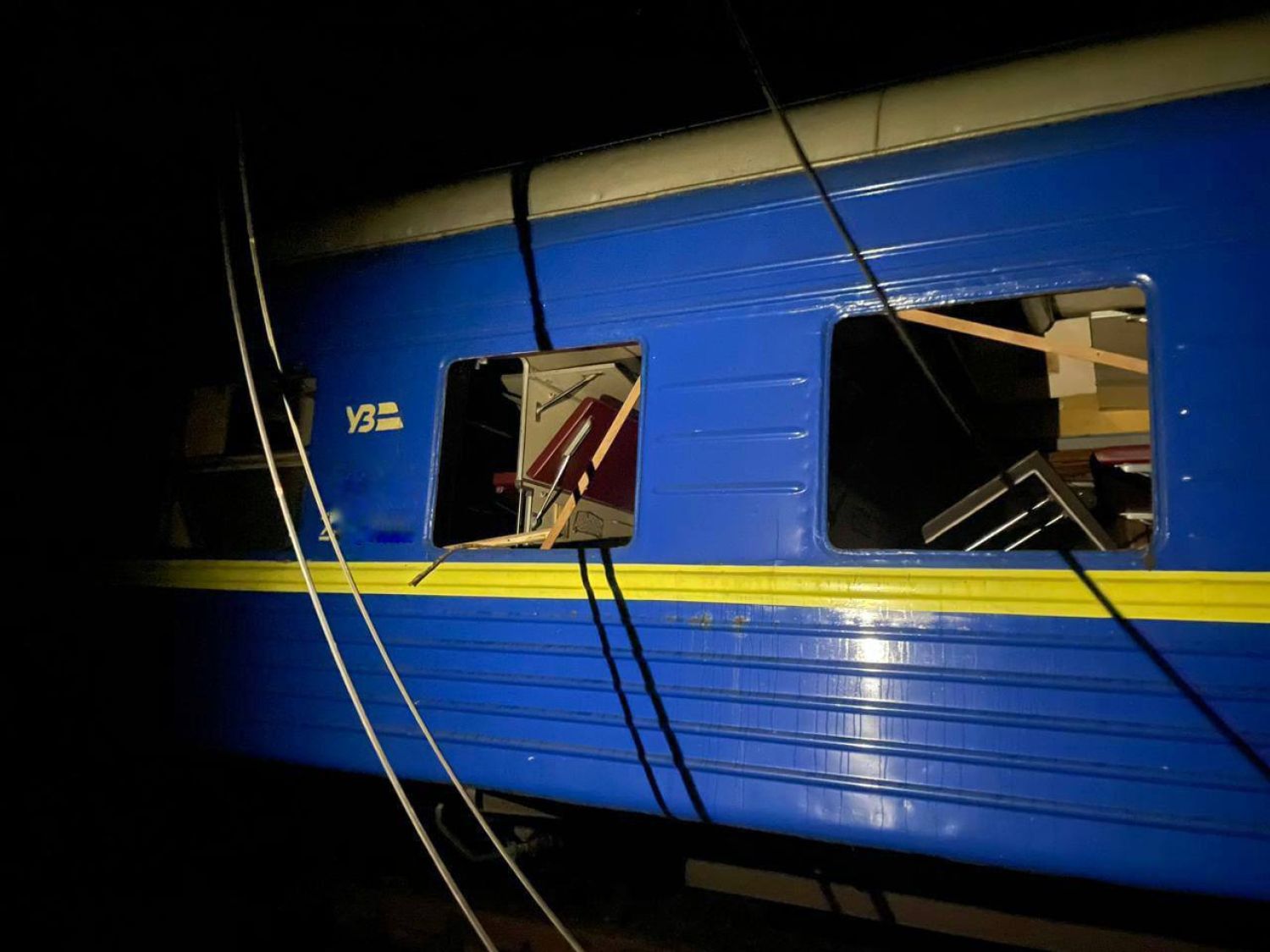 Consequences of shelling of a railway station in Kharkiv Oblast / Photo: Ukrzaliznytsia