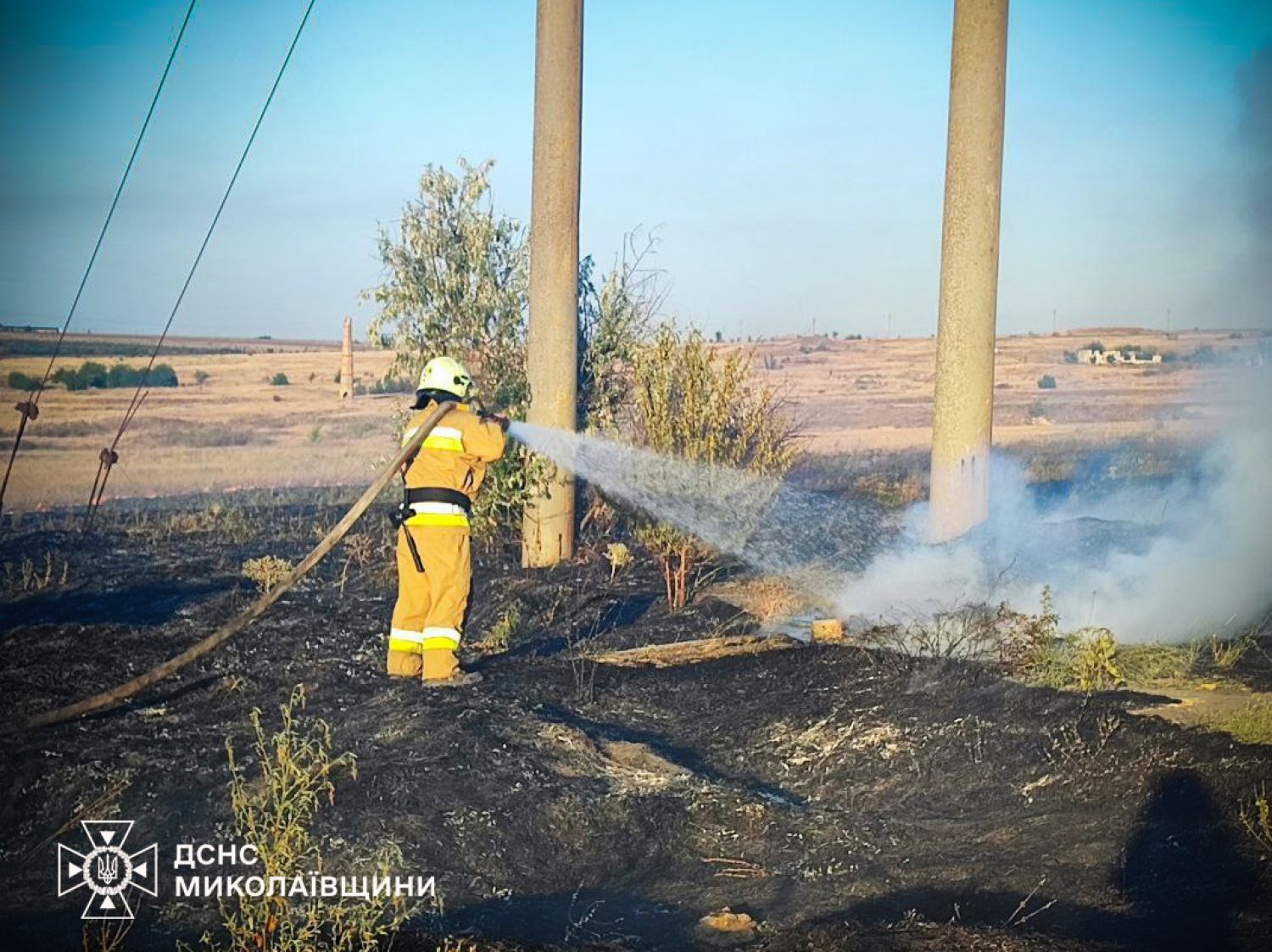 Пожар в Николаевской области 15-16 августа. Фото: ГСЧС Николаевской области