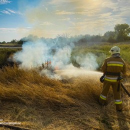 Fire in the Mykolaiv Region on August 19, photo: State Emergency Service of the Mykolaiv Region