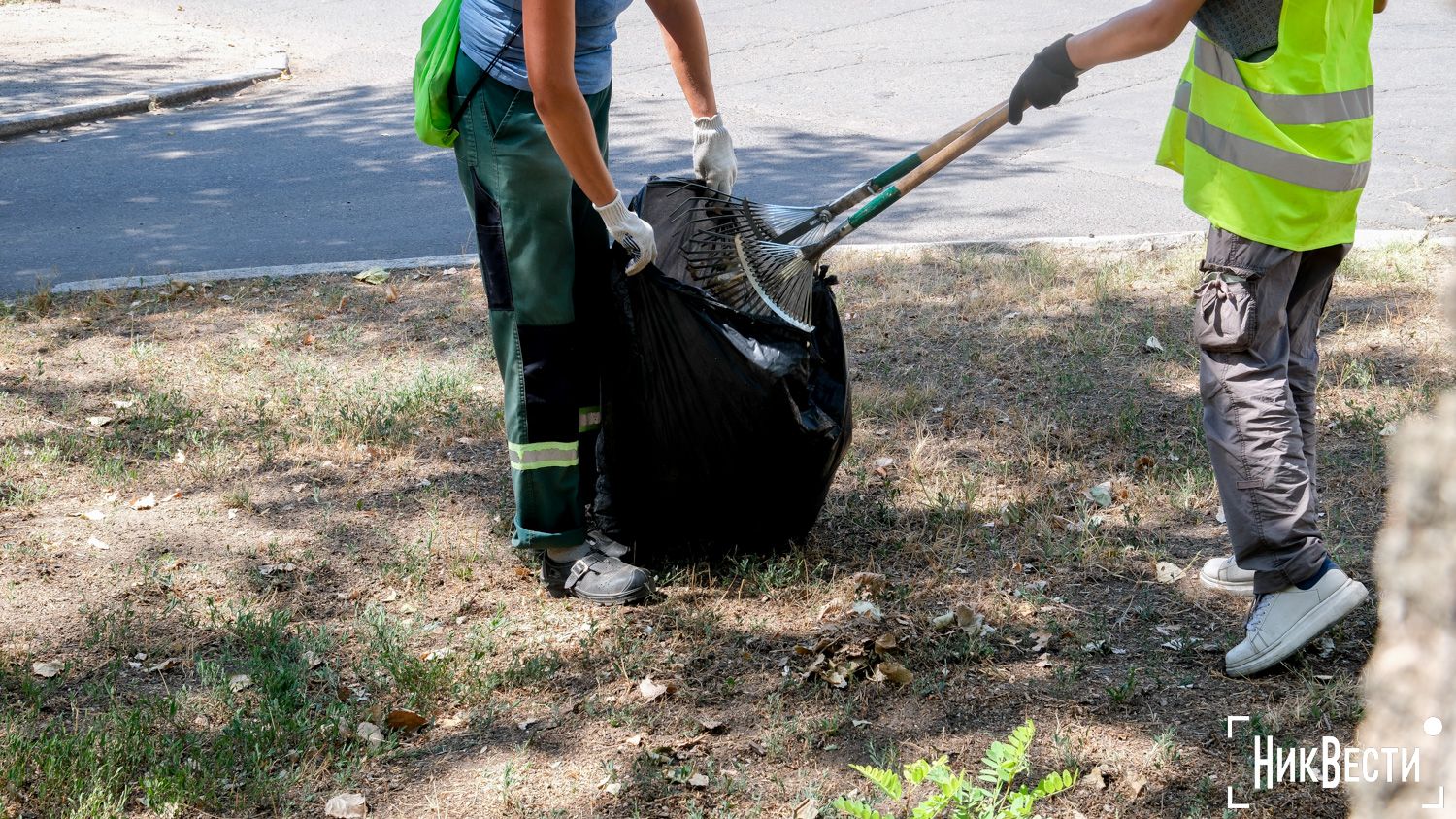 Employees of the utility company «Mykolaiv Parks» at work, photo «Nikvesti"