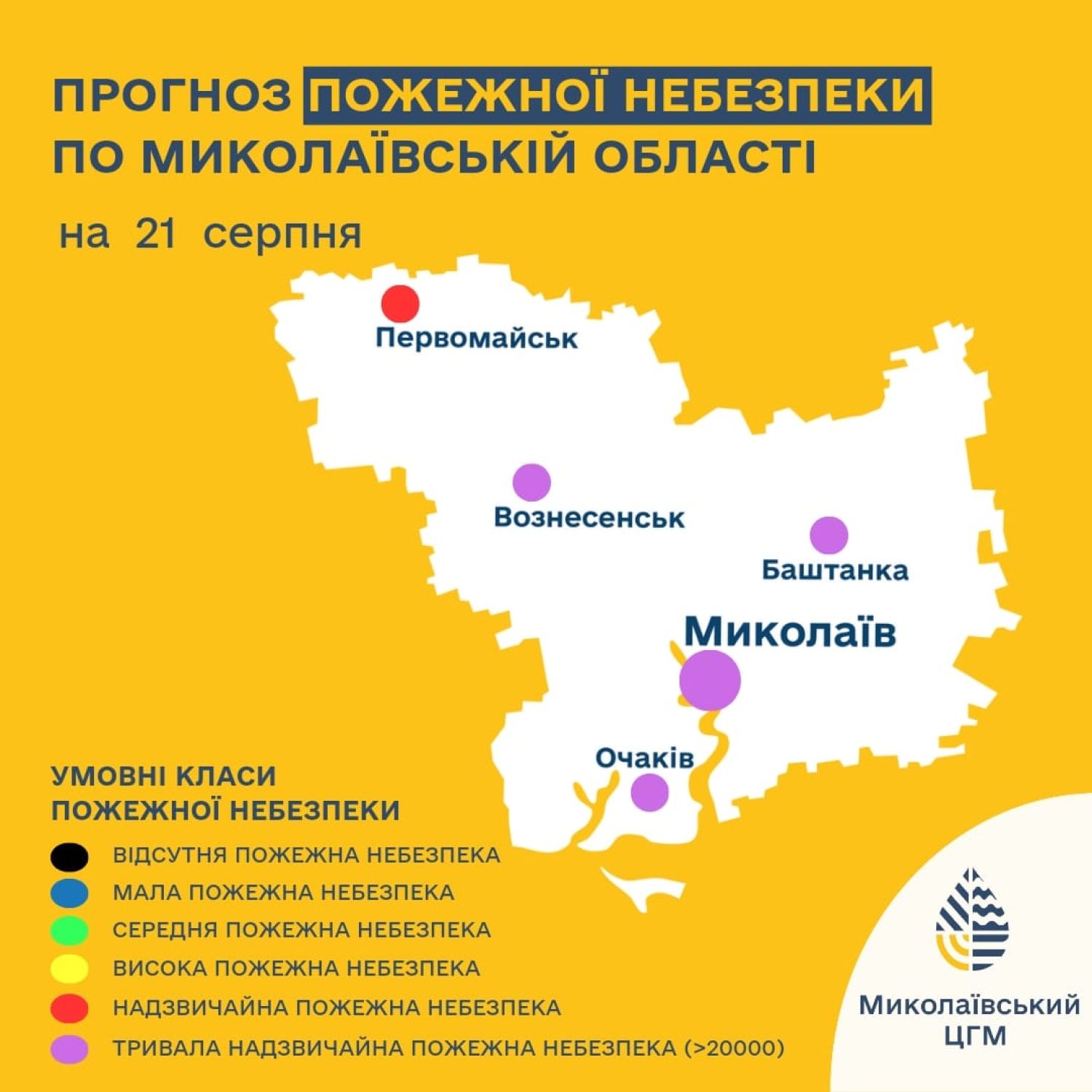 Рівень пожежної небезпеки на Миколаївщині, Ілюстрація: Гідрометцентр