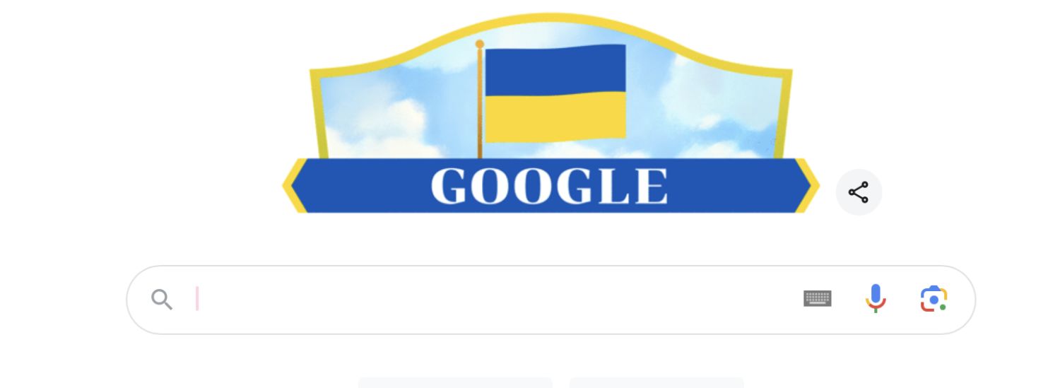 Компанія Google присвятила дід Дню незалежності України. Скриншот