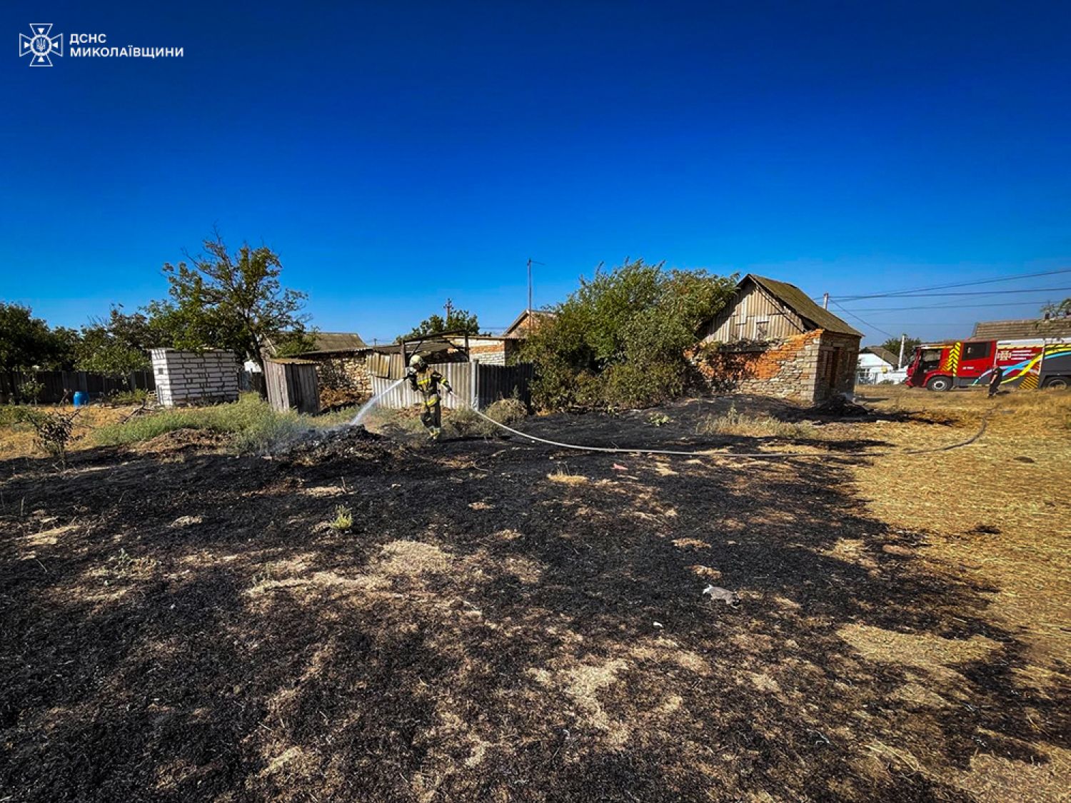 Пожар в Николаевской области 25-26 августа. Фото: ГСЧС Николаевской области