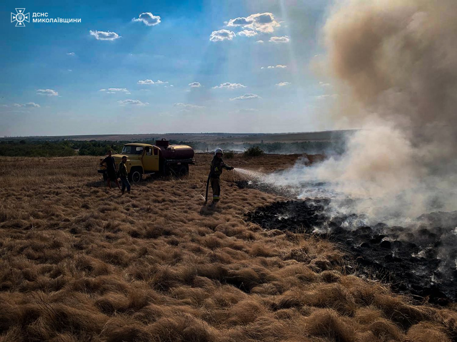 Пожежі у Миколаївській області 26-27 серпня. Фото: ДСНС Миколаївщини